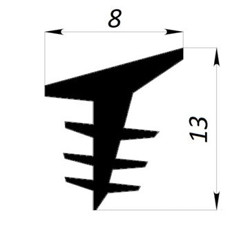 Gumiszalag tömítés alumínium profilhoz