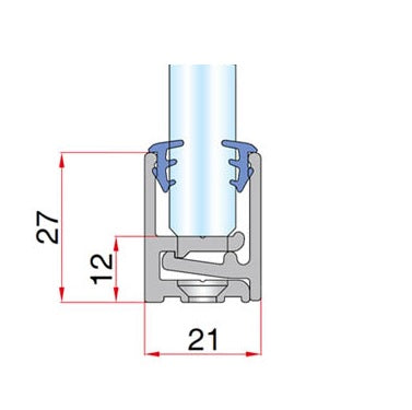 Alumínium kétrészes eloxált Uprofil-21x27 mm