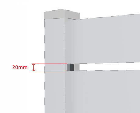 20 mm-es antracit alumínium távtartó sín
