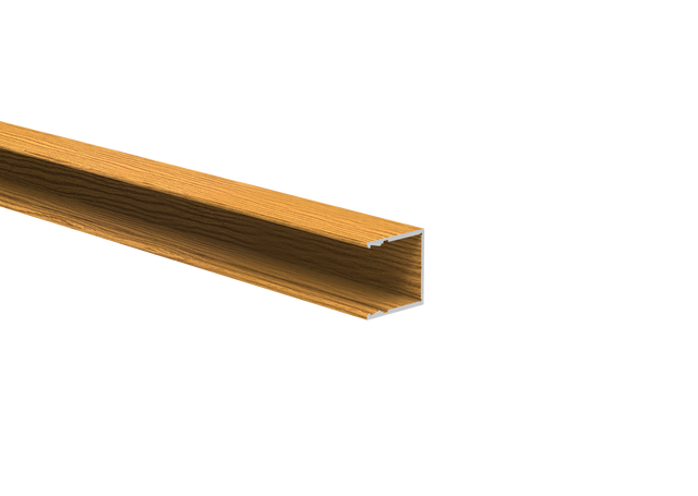 Alumínium kerítésadapter 20 mm-es betétekhez és homlokzati rendszerhez, 25 × 25 – 6,0 m – fa dekor világos tölgy – W02