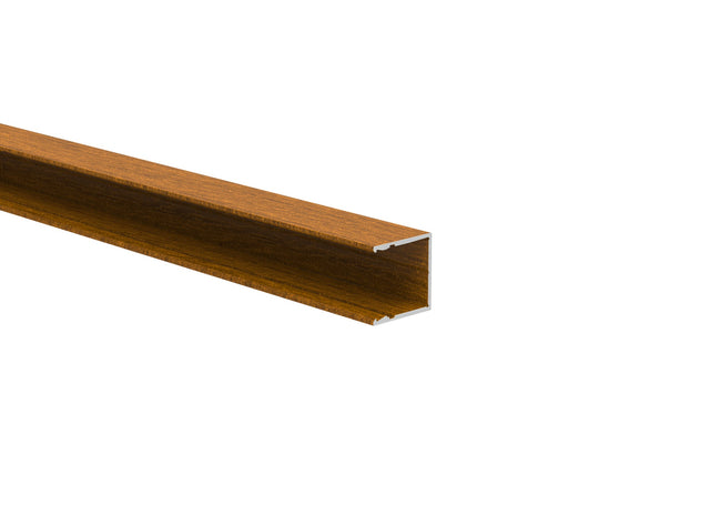 Alumínium kerítésadapter 20 mm-es betétekhez és homlokzati rendszerhez, 25 × 25 – 6,0 m – fa dekor ARANYTÖLGY – W03