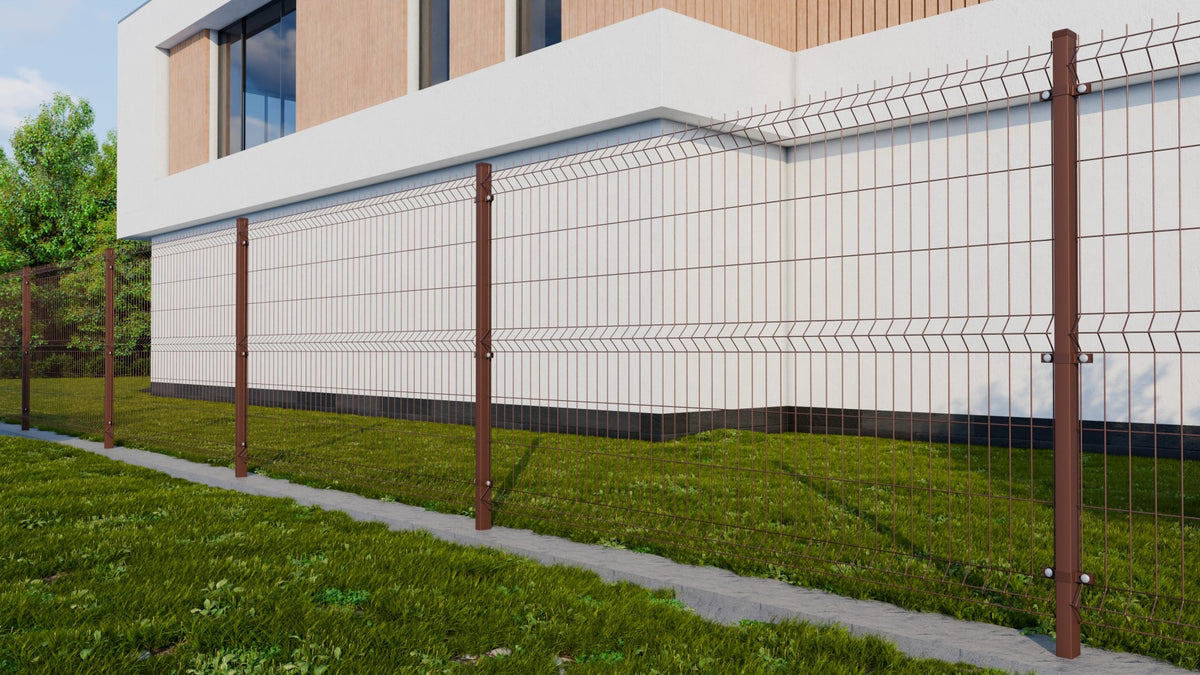 Zváraný plotový panel 3D ZnPVC 2500x1730x4mm hnedá