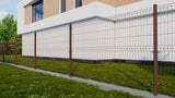 Zváraný plotový panel 3D ZnPVC 2500x1730x4mm hnedá