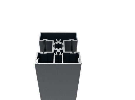 Set of Aluminum Post 50x60 and Cover Strip - 1.5 m, Anthracite RAL 7016