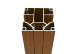 Set hliníkový plotový stĺpik 70 × 70 mm – 6,0 m – drevo dekor ZLATÝ DUB W03 – pre výplne 20 mm široké