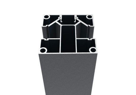 Alumínium kerítésoszlop 70 × 70 mm – 6,0 m – Antracit RAL 7016 – 20 mm széles kitöltésekhez