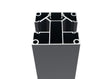 Alumínium kerítéspózna 70x70 lamellás kitöltéshez - 2500mm R7016