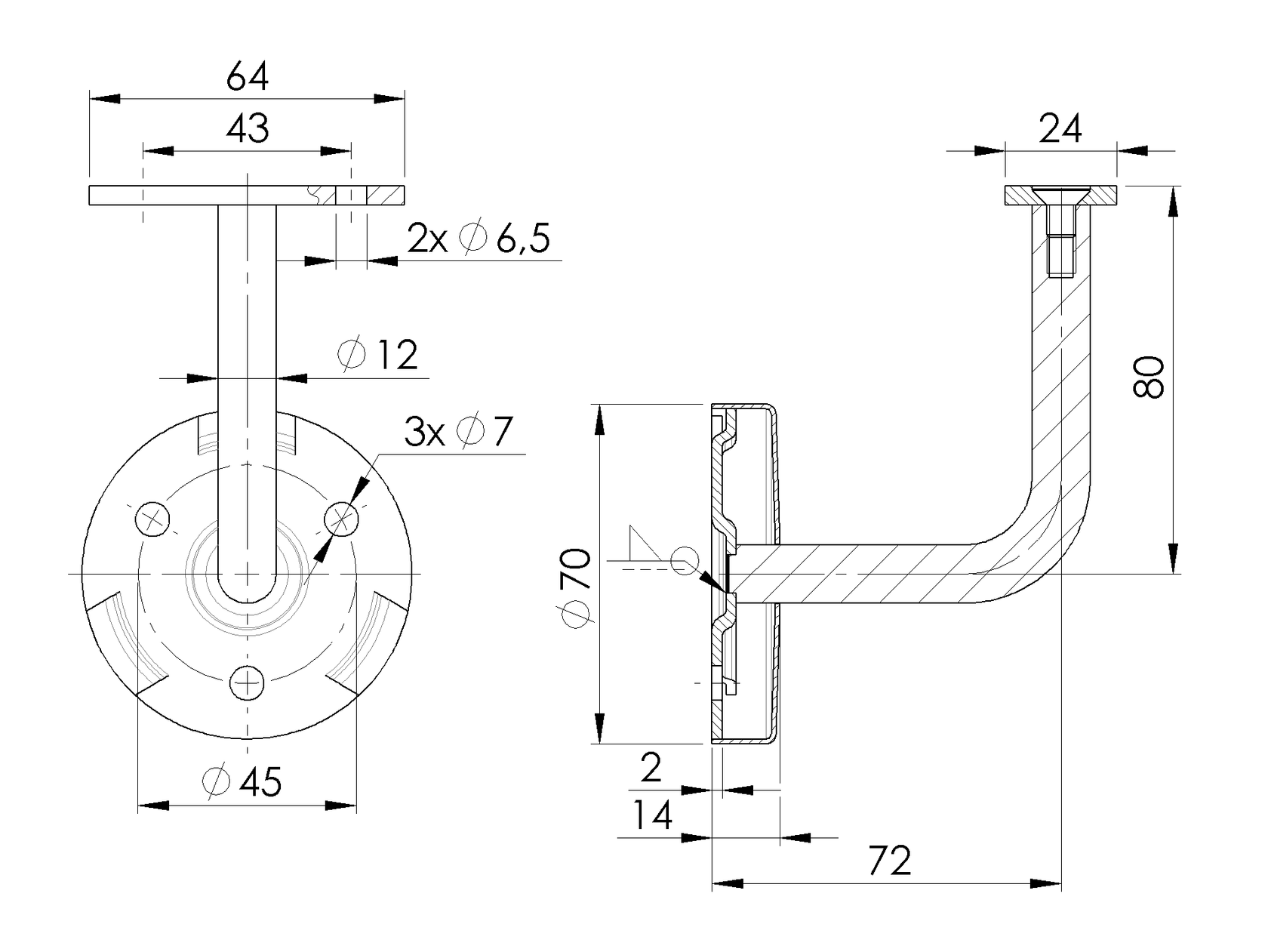 Fali kapaszkodótartó takaró rozettával