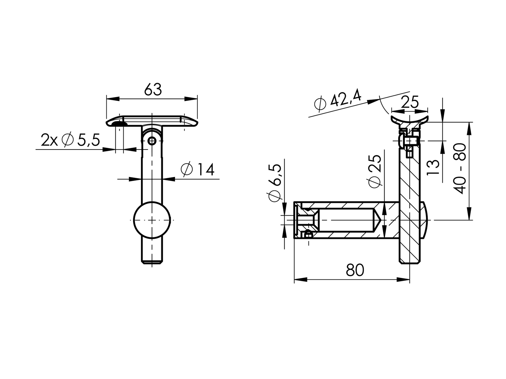 Rozsdamentes kapaszkodótartó