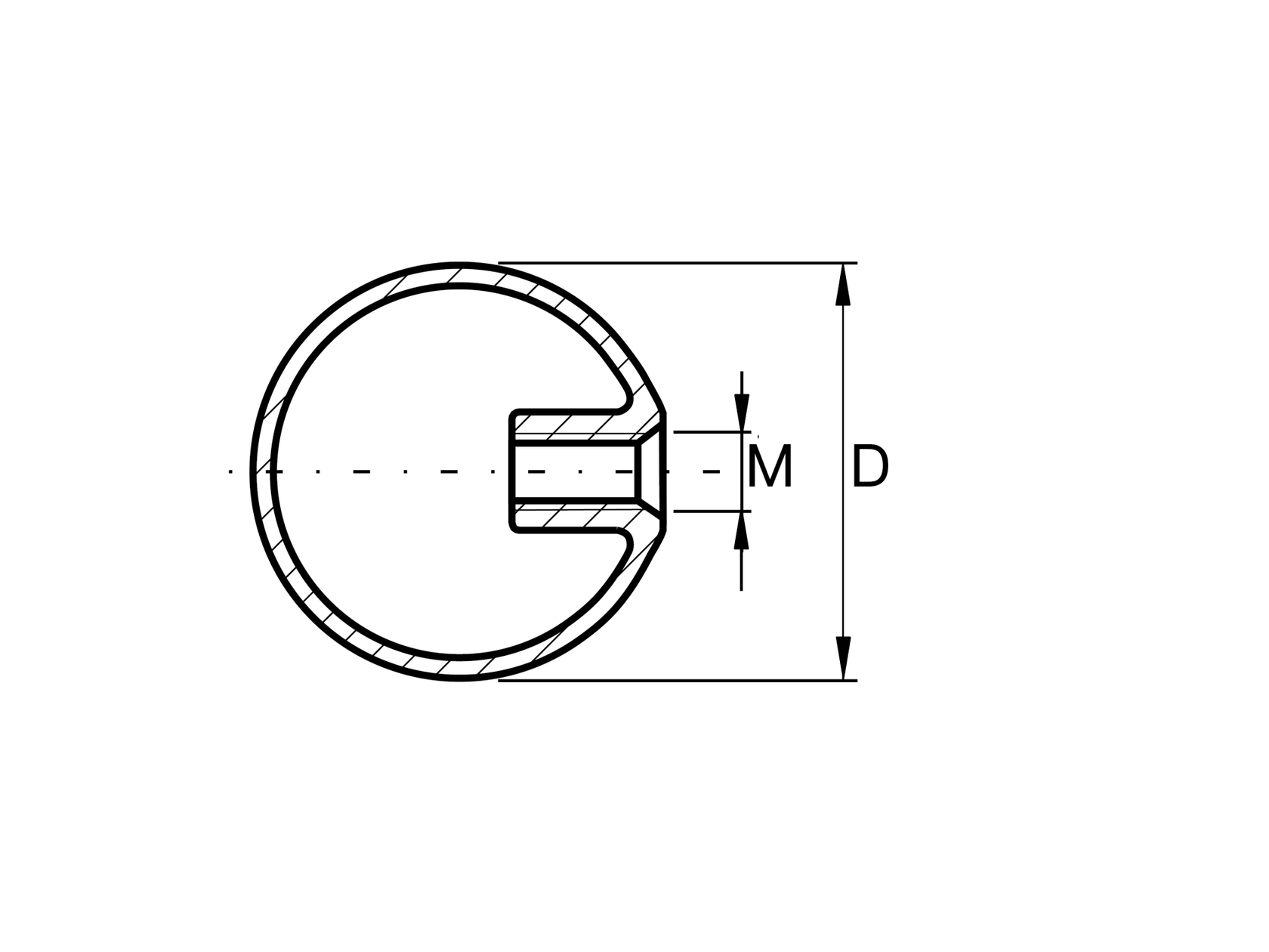 Rozsdamentes golyó egyoldalt vakmenettel