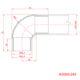 Rozsdamentes sarokidom kapaszkodóhoz