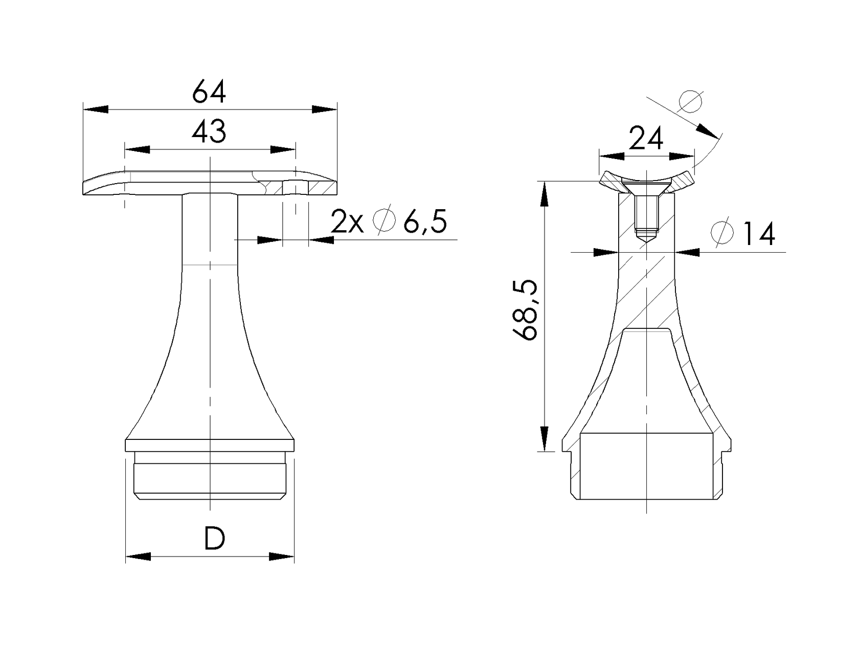 Merev-fix körkapaszkodó tartóelem
