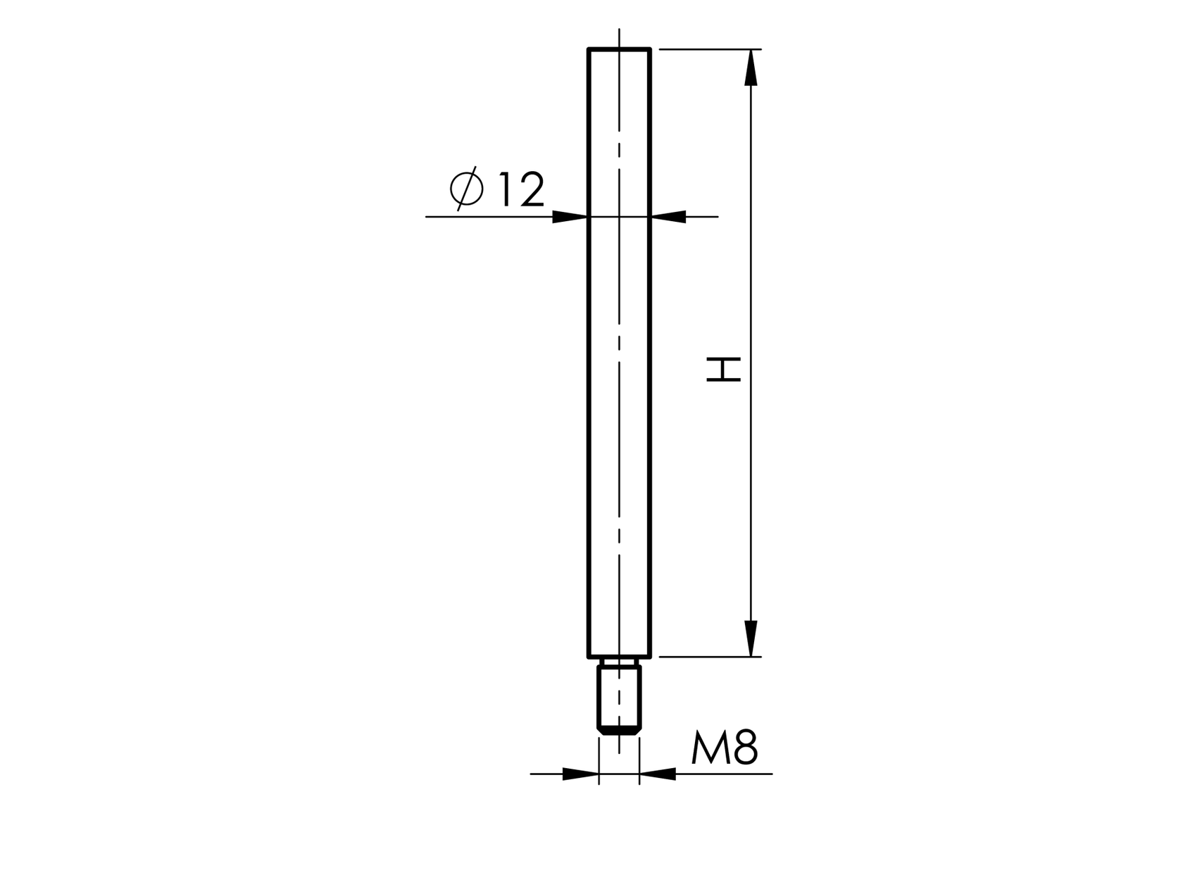 Držiak madla - vaničky AISI316, K320, D12/H100mm