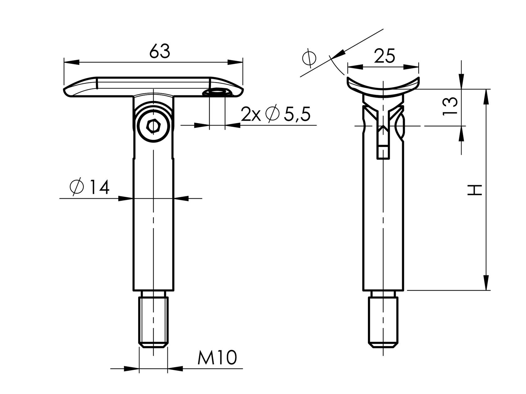 Kapaszkodó tartószár