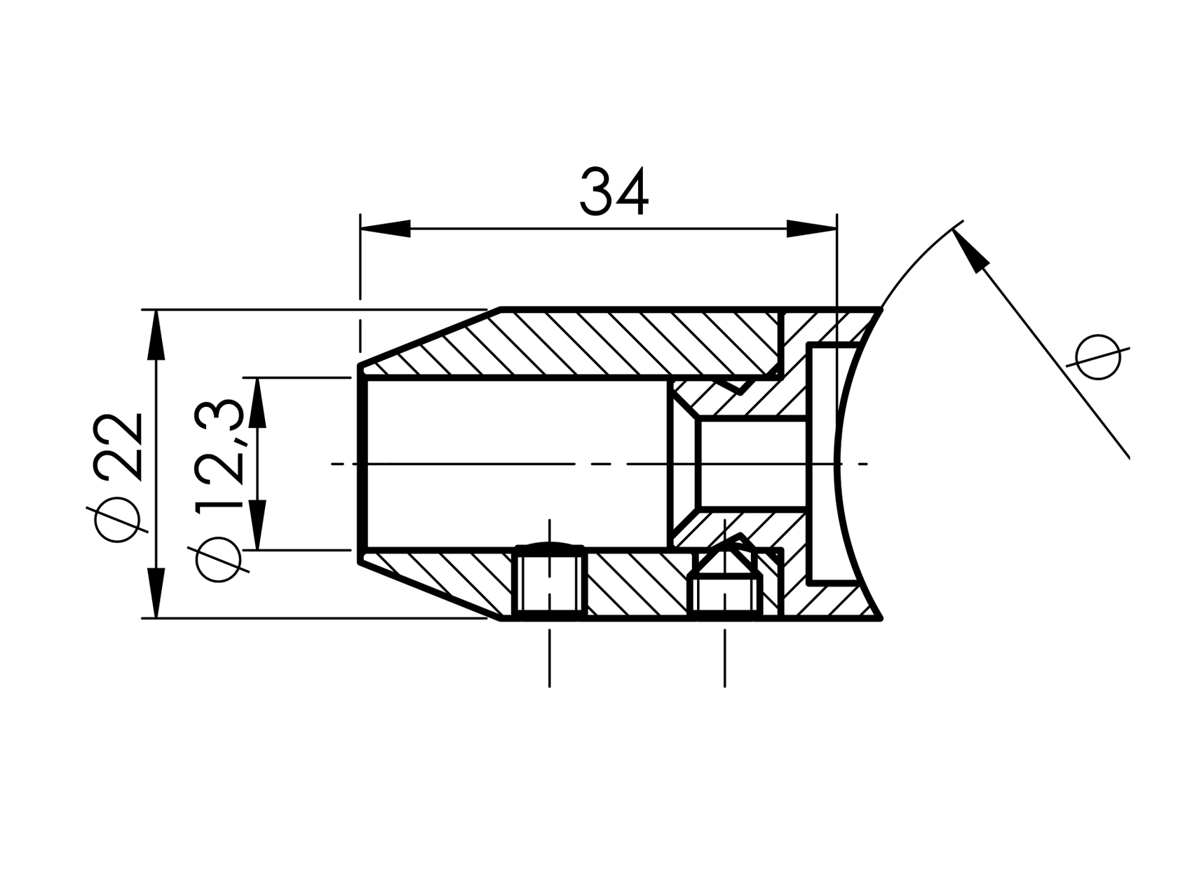 Tengelyirányú pálcatartó körszelvényre