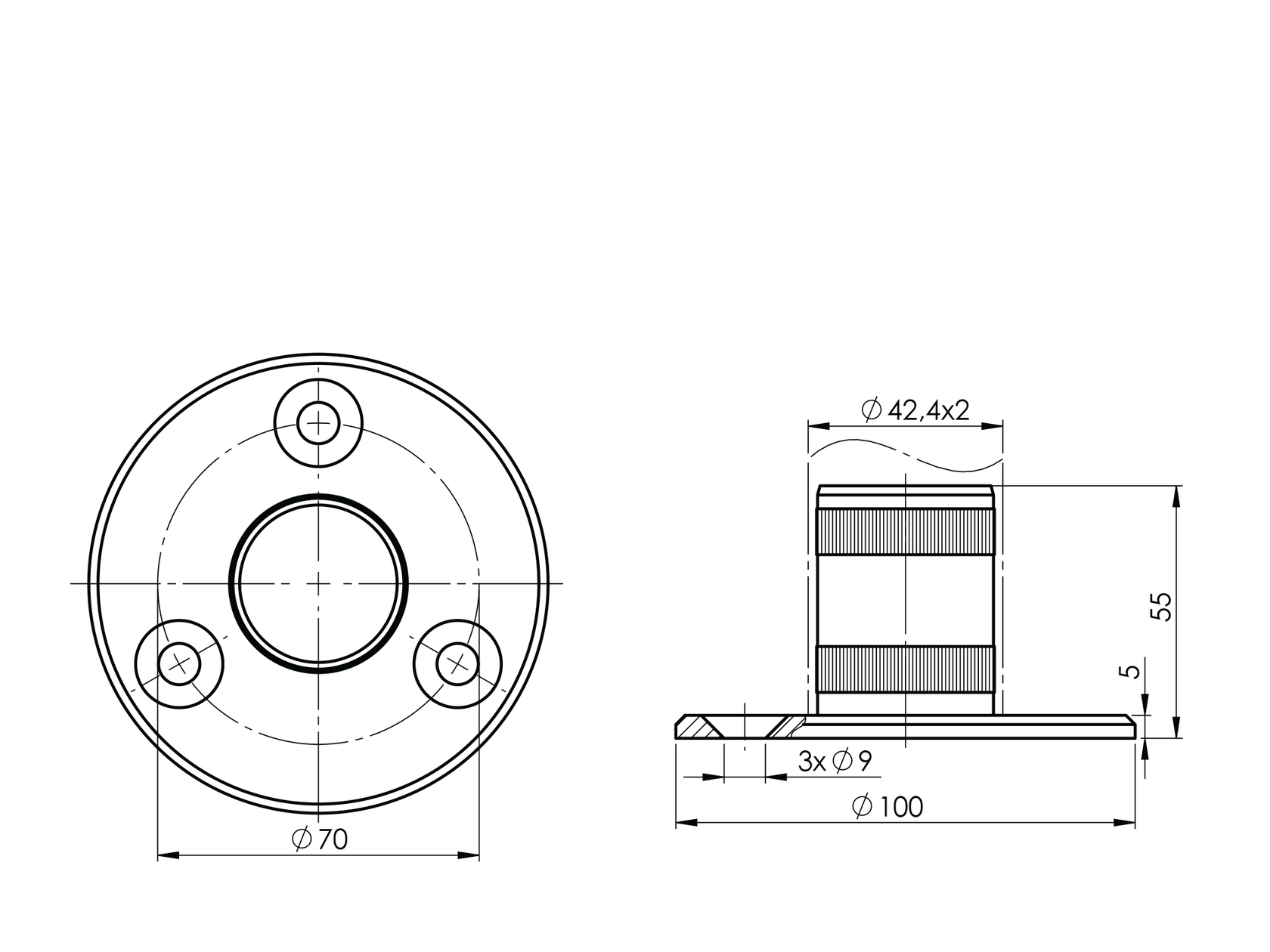 Talplemez csonkkal - felső rögzítésű