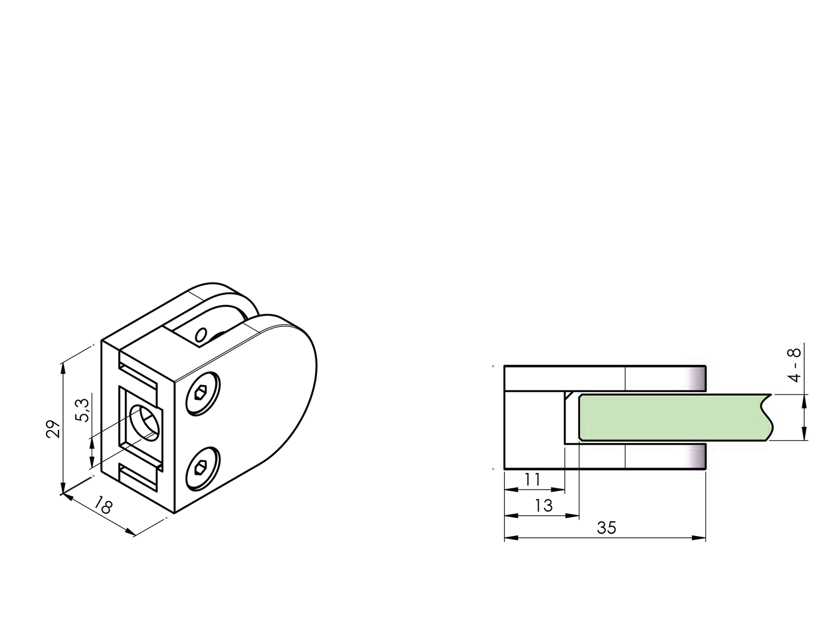 Tengelyirányú üvegmegfogók