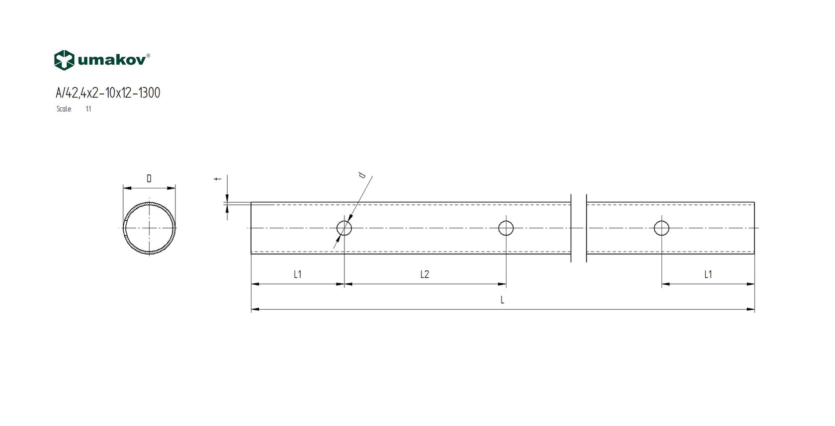 Rozsdamentes, szálcsiszolt, furatolt körszelvény