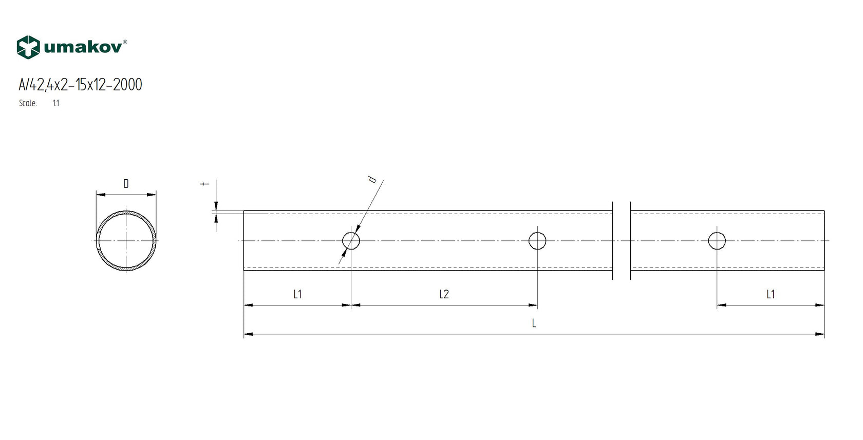 Rozsdamentes, szálcsiszolt, furatolt körszelvény