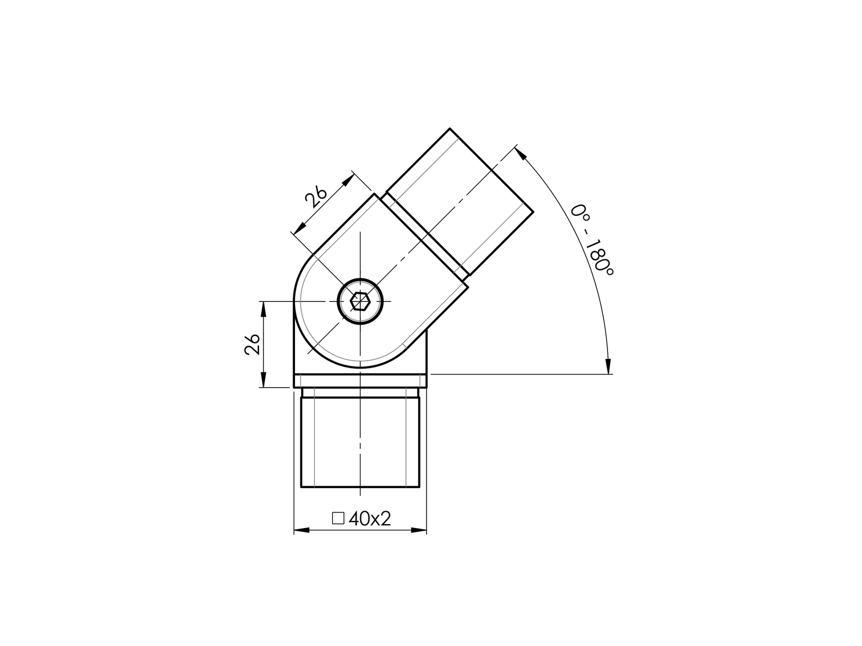 Összekötő könyök kapaszkodóhoz