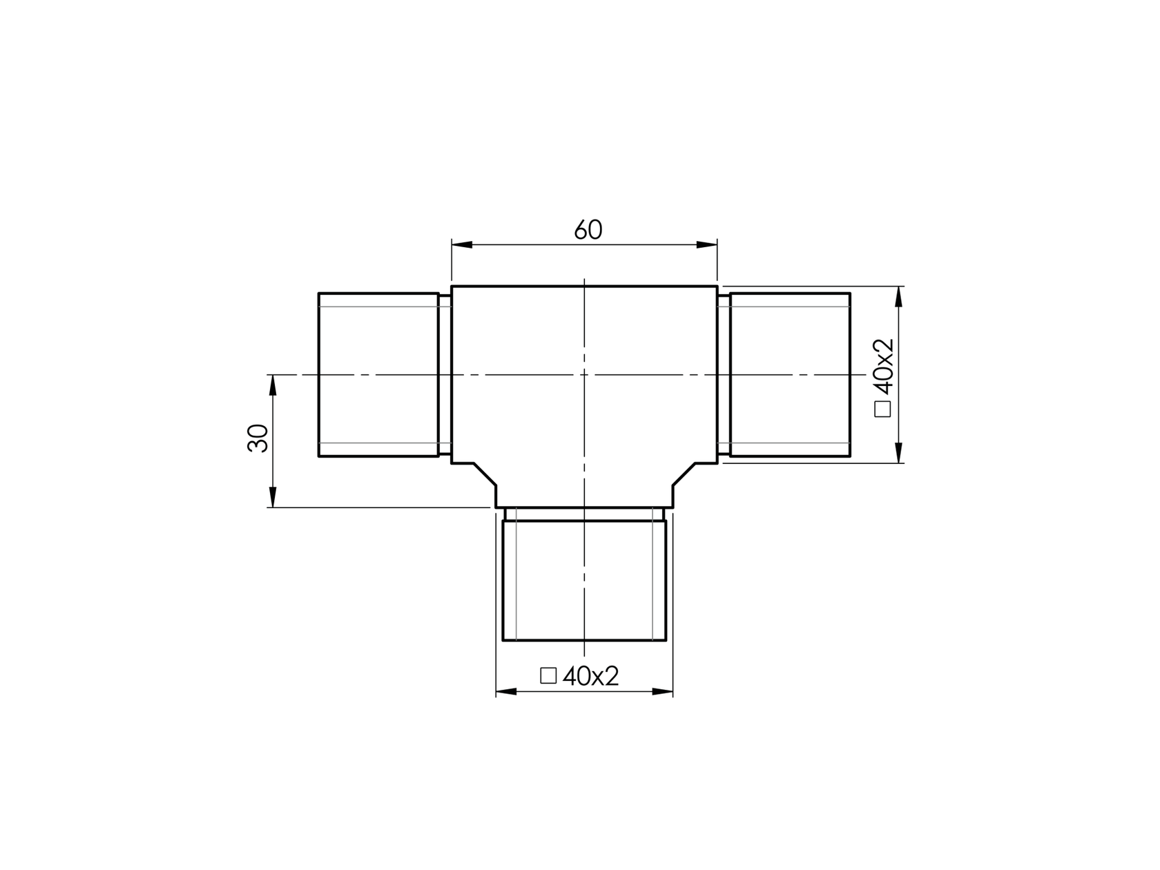 Összekötő T-idom zártszelvényhez