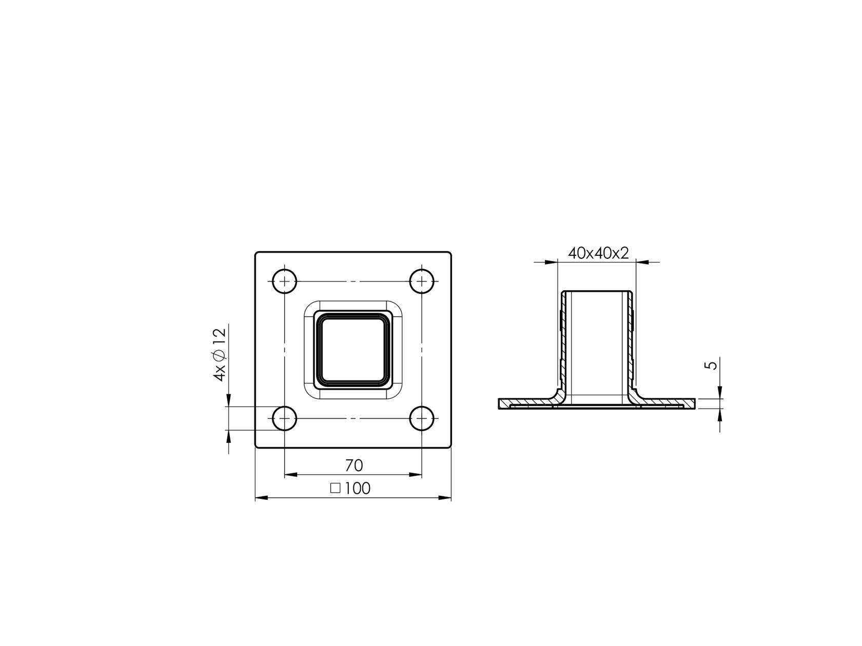 Rozsdam.talpelem- zártszelvénybe ragasztható