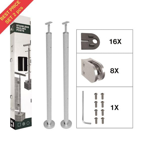 Felső rögzítésű oszlopok üvegkorláthoz (2 db)