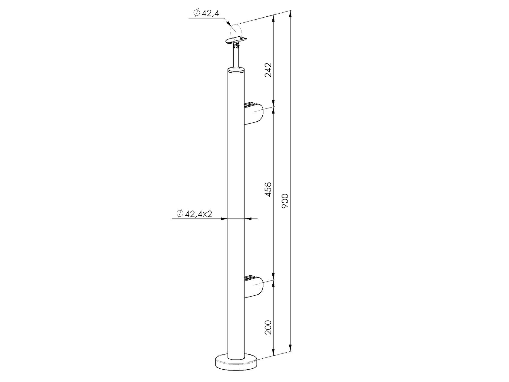 Rozsdam.üvegeltgaléria korlátláb-talprozet.jobbos