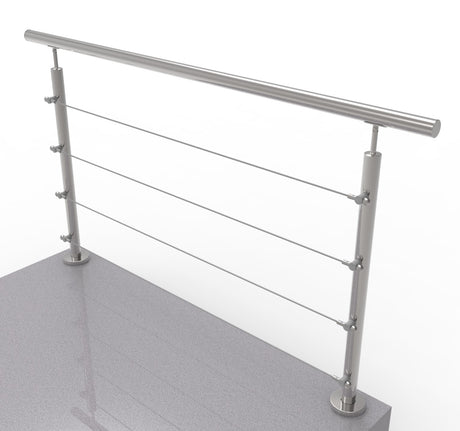 Rozsdamentes sodronyos korlát galériára