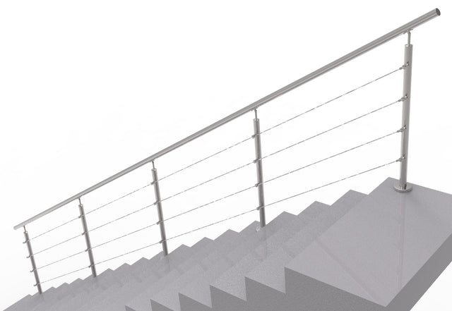 Rozsdamentes sodronyos lépcsőkorlát szett - 6000mm