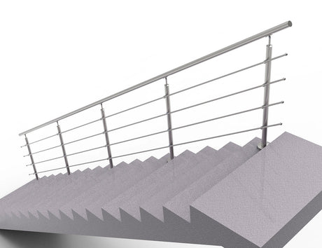 Rozsdamentes pálcás lépcsőkorlát, polírozott