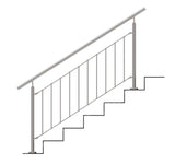 Rozsdam.függőleges osztású lépcsőkorlát szett