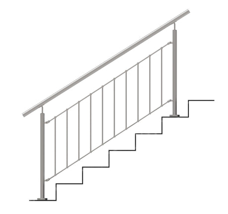 Rozsdam.függőleges osztású lépcsőkorlát szett