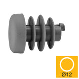 Végzáró dugó -szürke PVC, d12mm