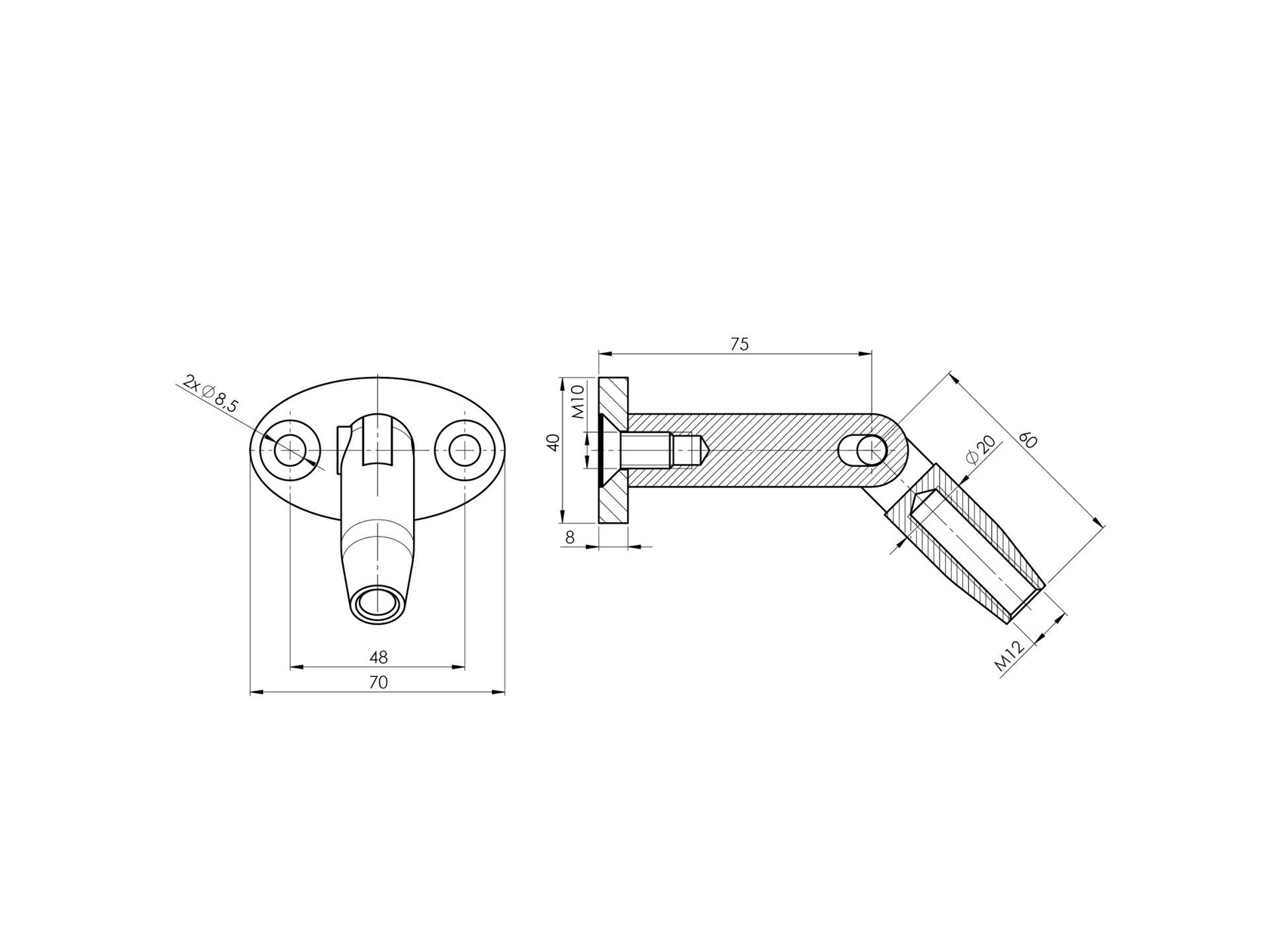 Előtető - felső rögzítő
