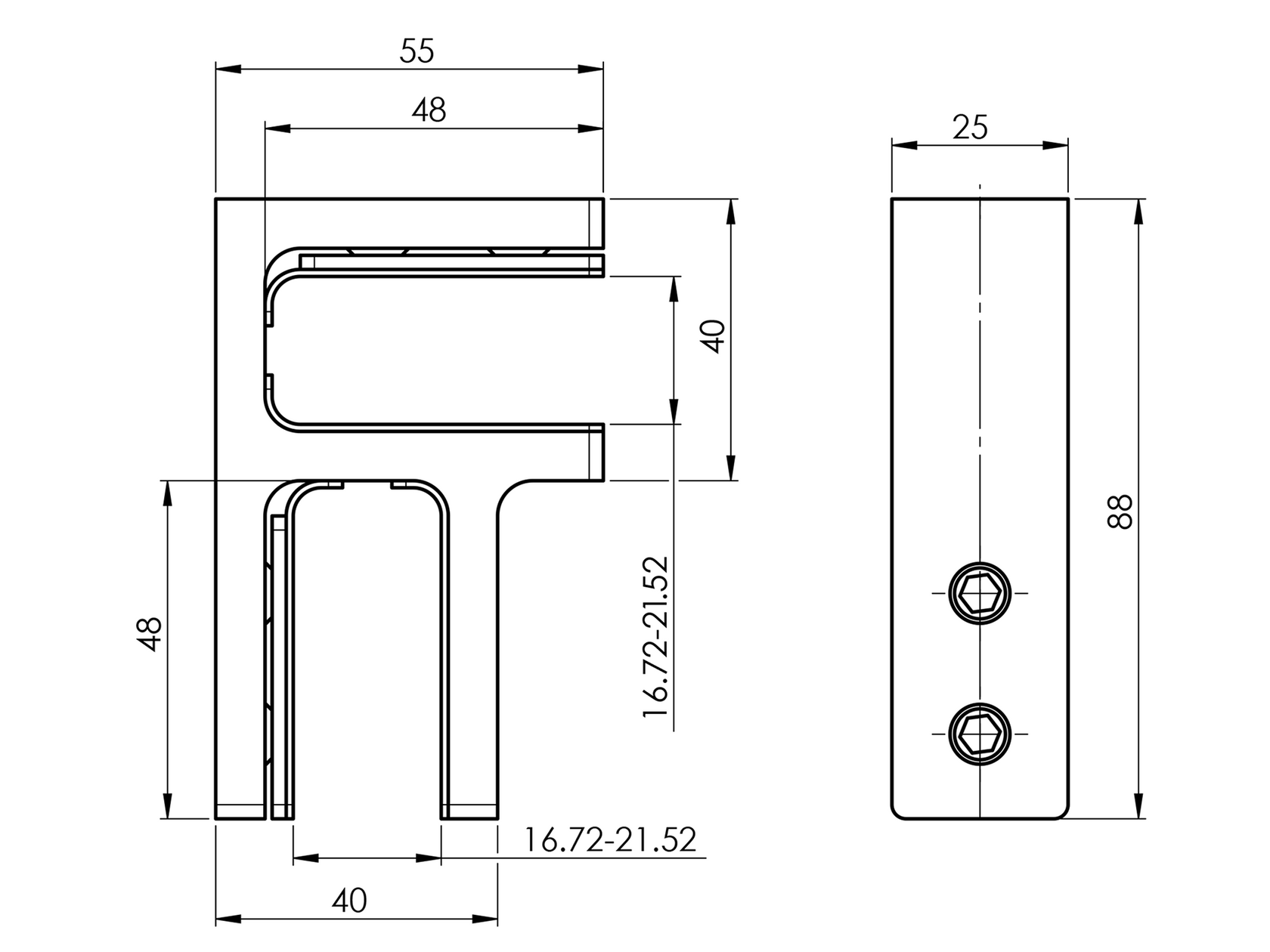 Rozsdam. kültéri pontüvegfogó síküvegekhez