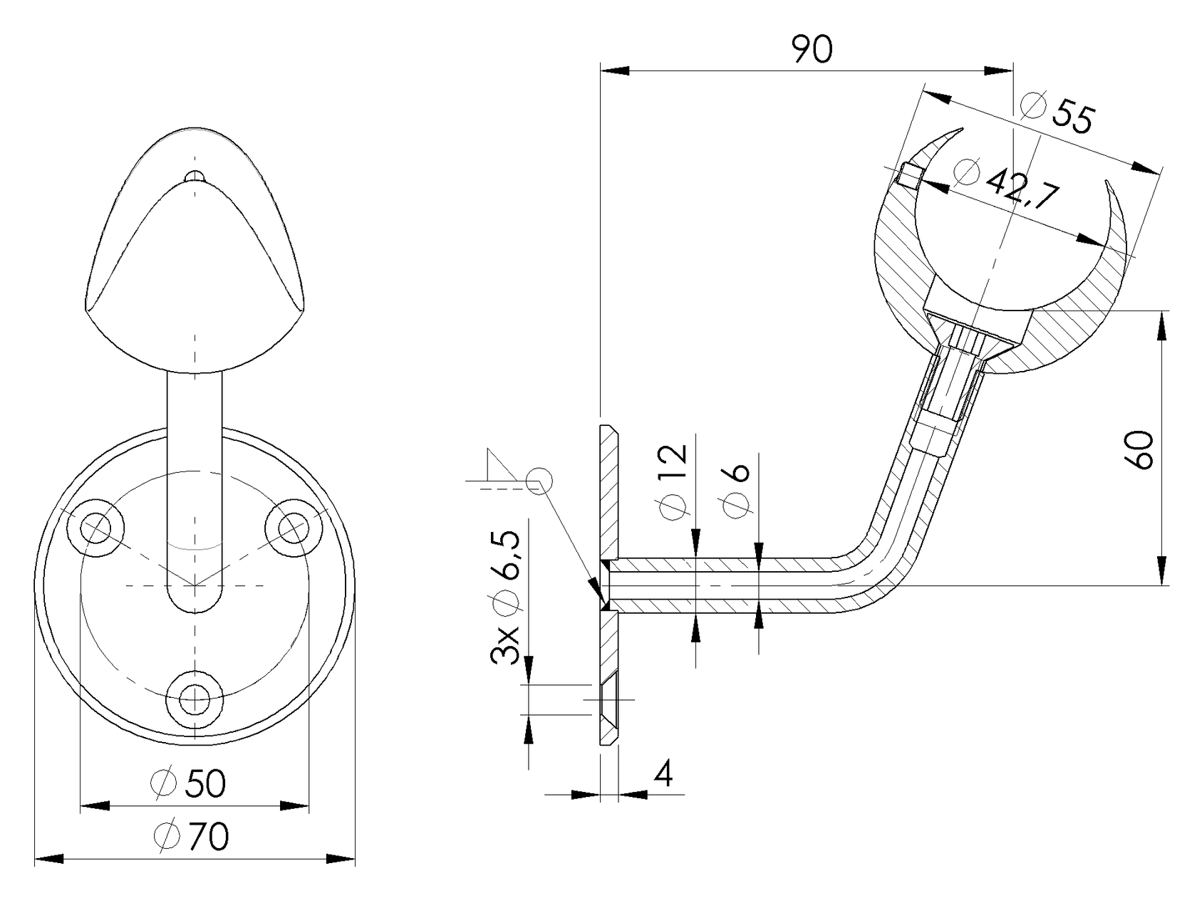 Fali kapaszkodótartó