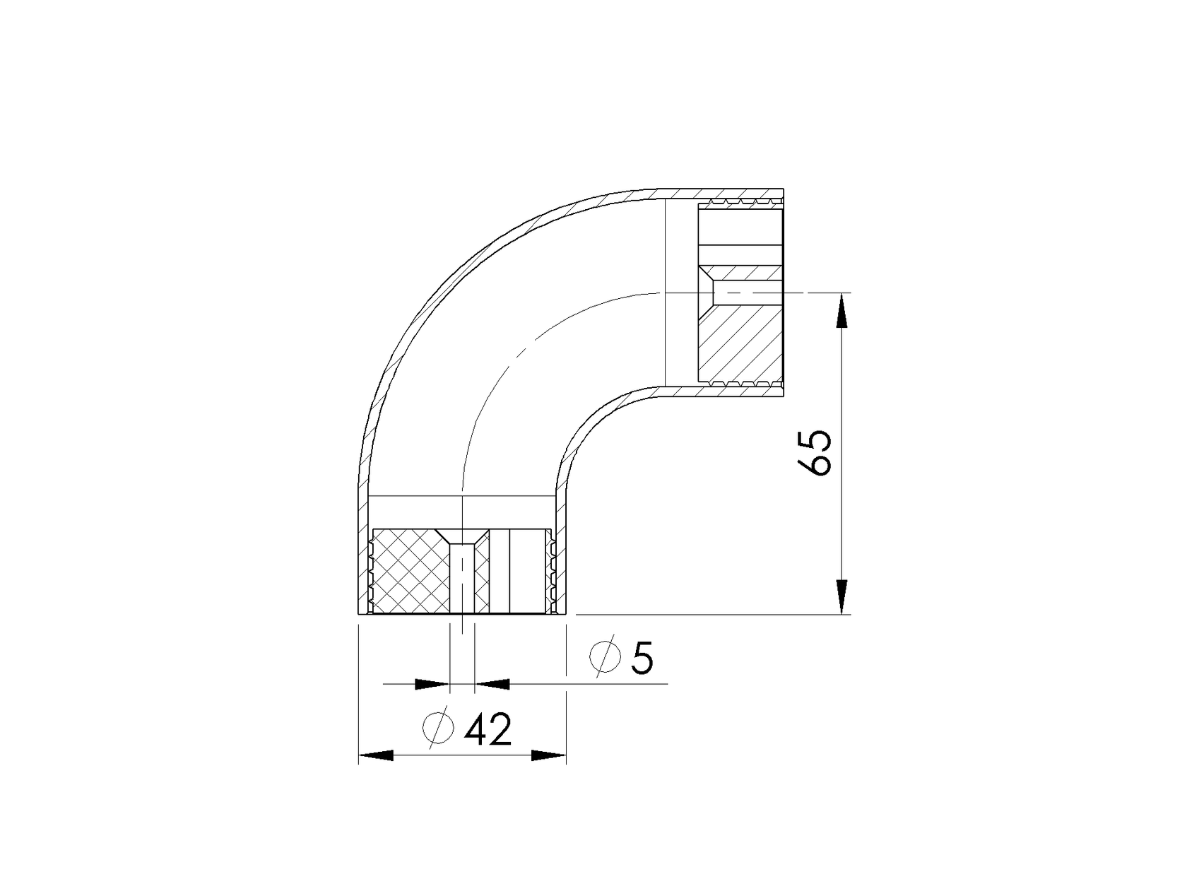 Kapaszkodóátmenet -könyök/fa 90 fok