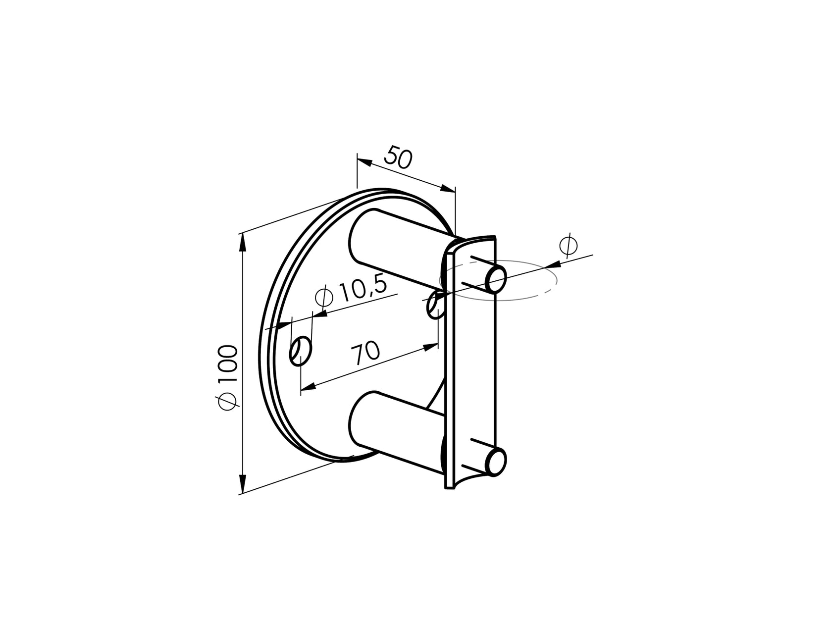 Korlátoszlop rögzítő oldalkonzol