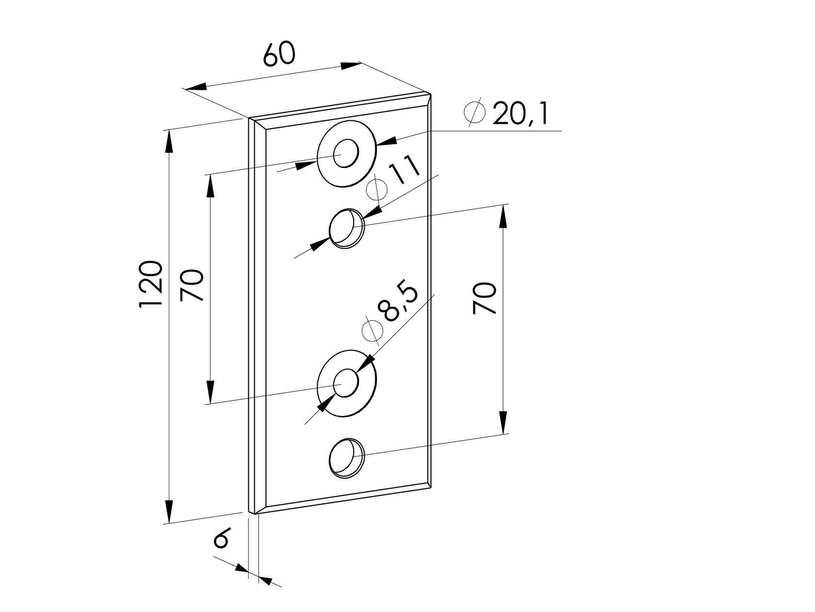 Talplemez oldalsó rögzítéshez