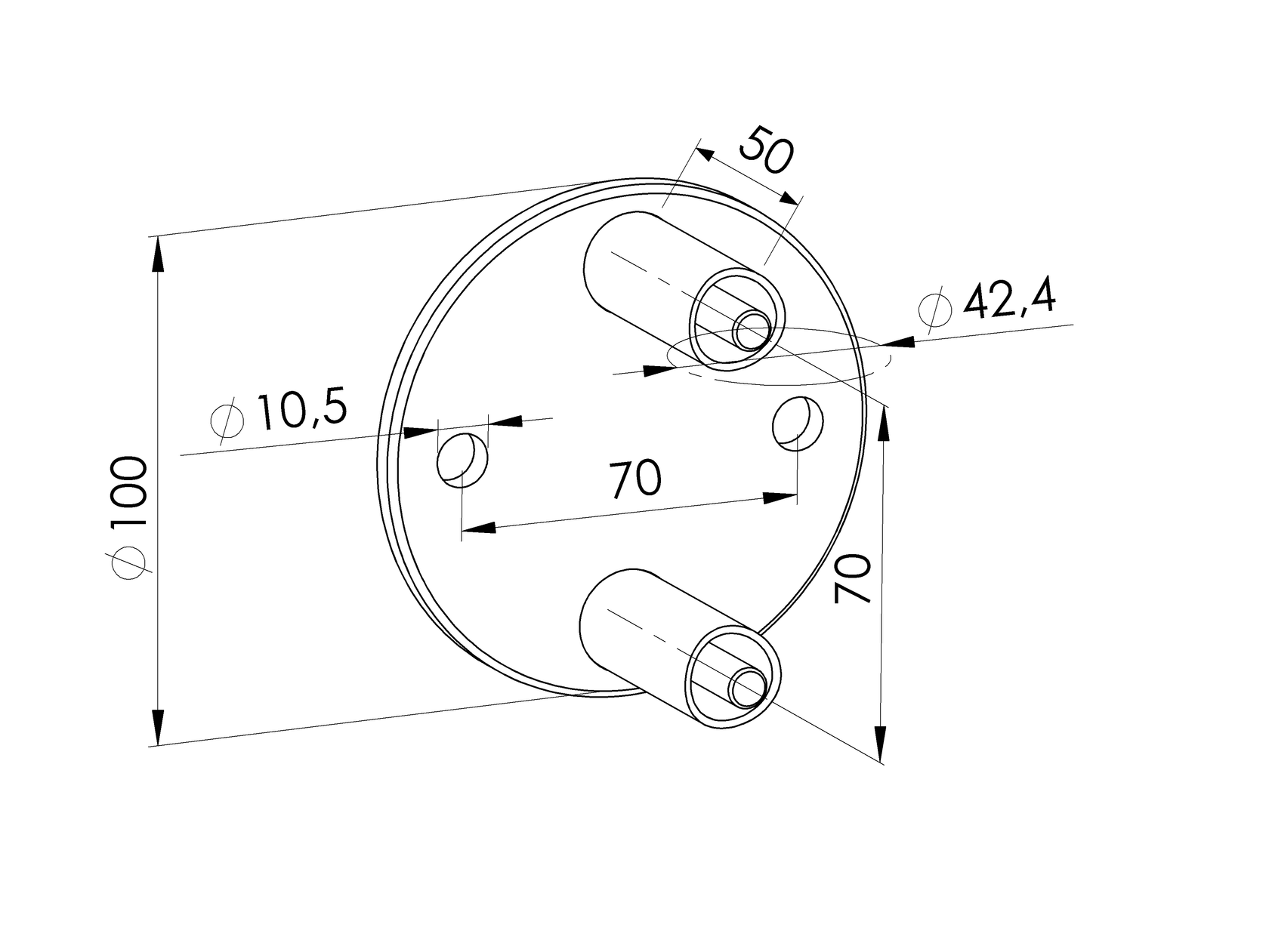 Oldalsó rögzítés, kör alakú