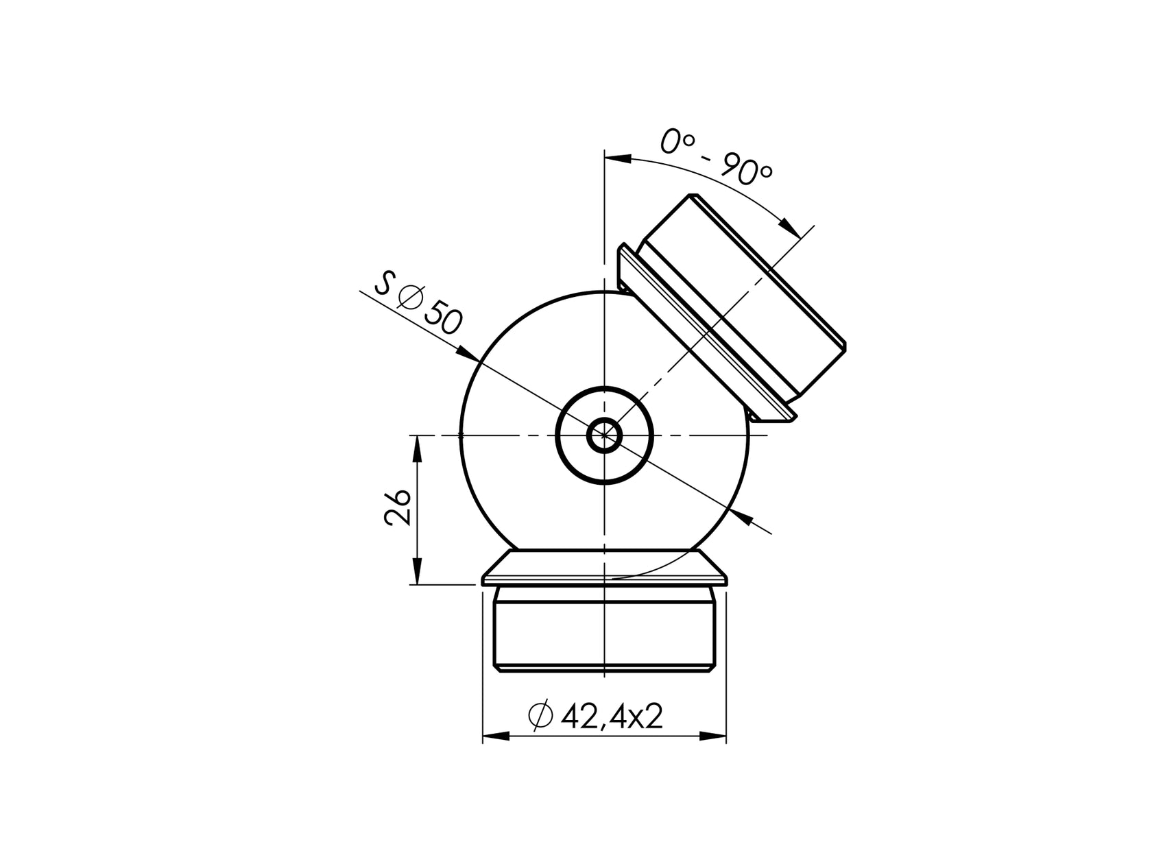 Állítható gömbcsukló kapaszkodóhoz