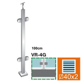 Felső rögzítésű, középső oszlop üvegkorláthoz
