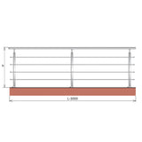 Rozsdamentes zártszelvény korlát AISI304, 40x40x2/