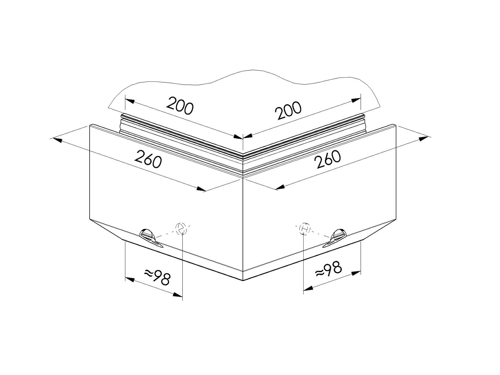 Alumínium profil - külső sarok