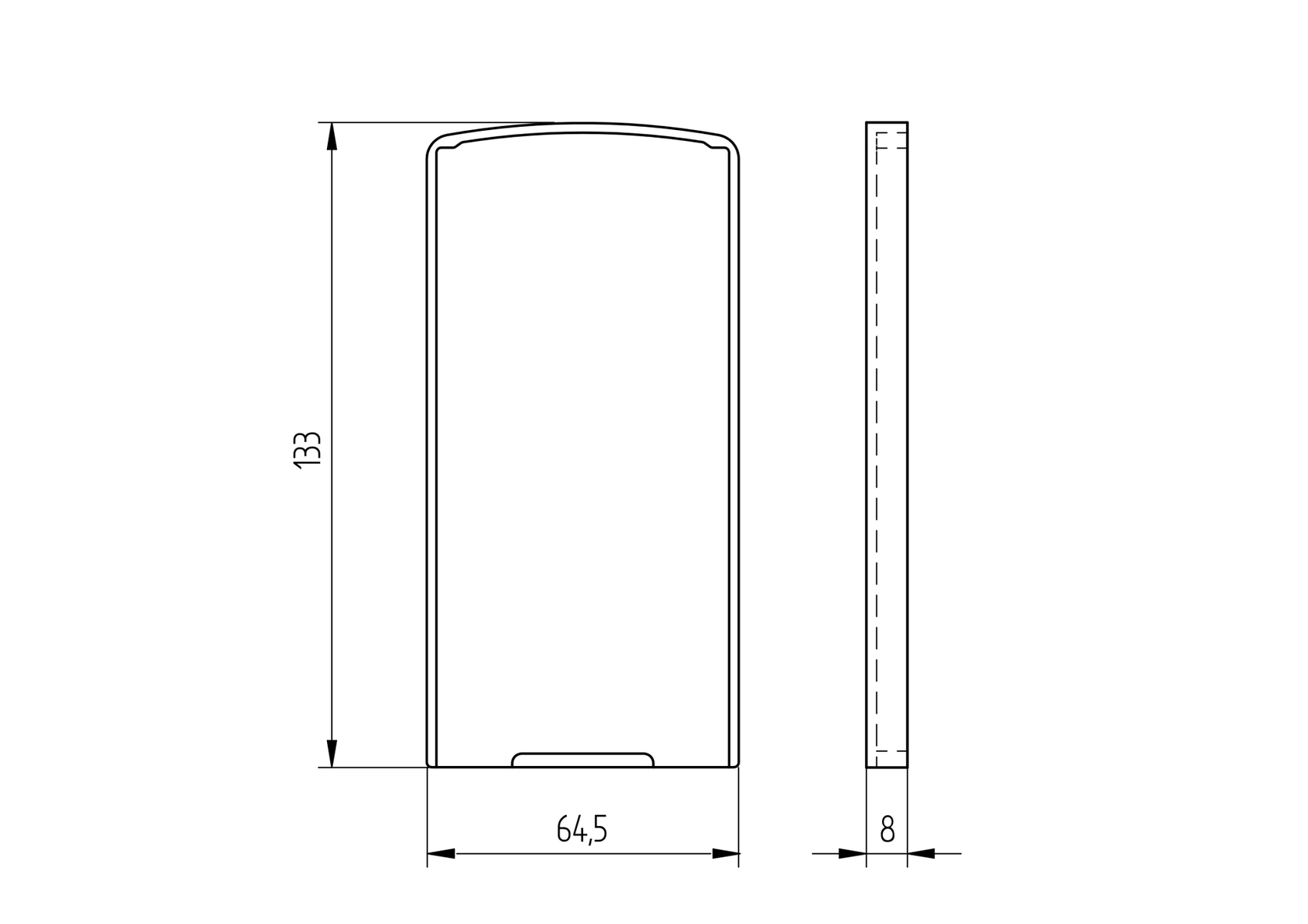 Végzáró alumínium profil. AL/0008-S-E  AL/0009-S-E