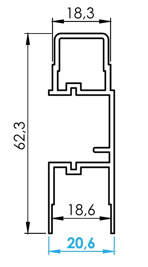 Alumínium profil LED világítással kitöltésekhez