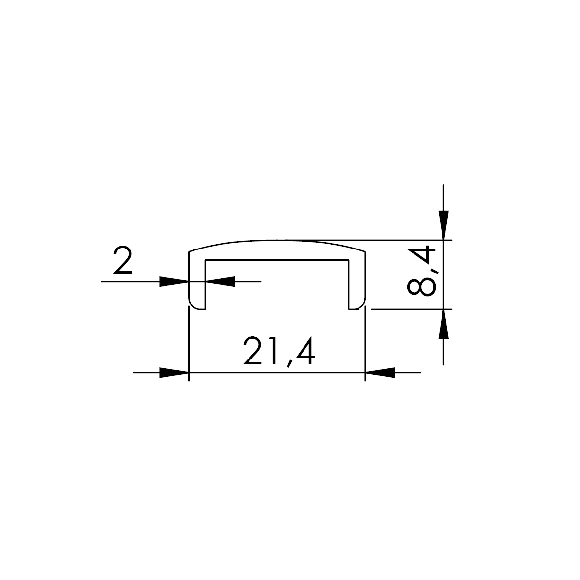Alumínium "U" profil AL-elox