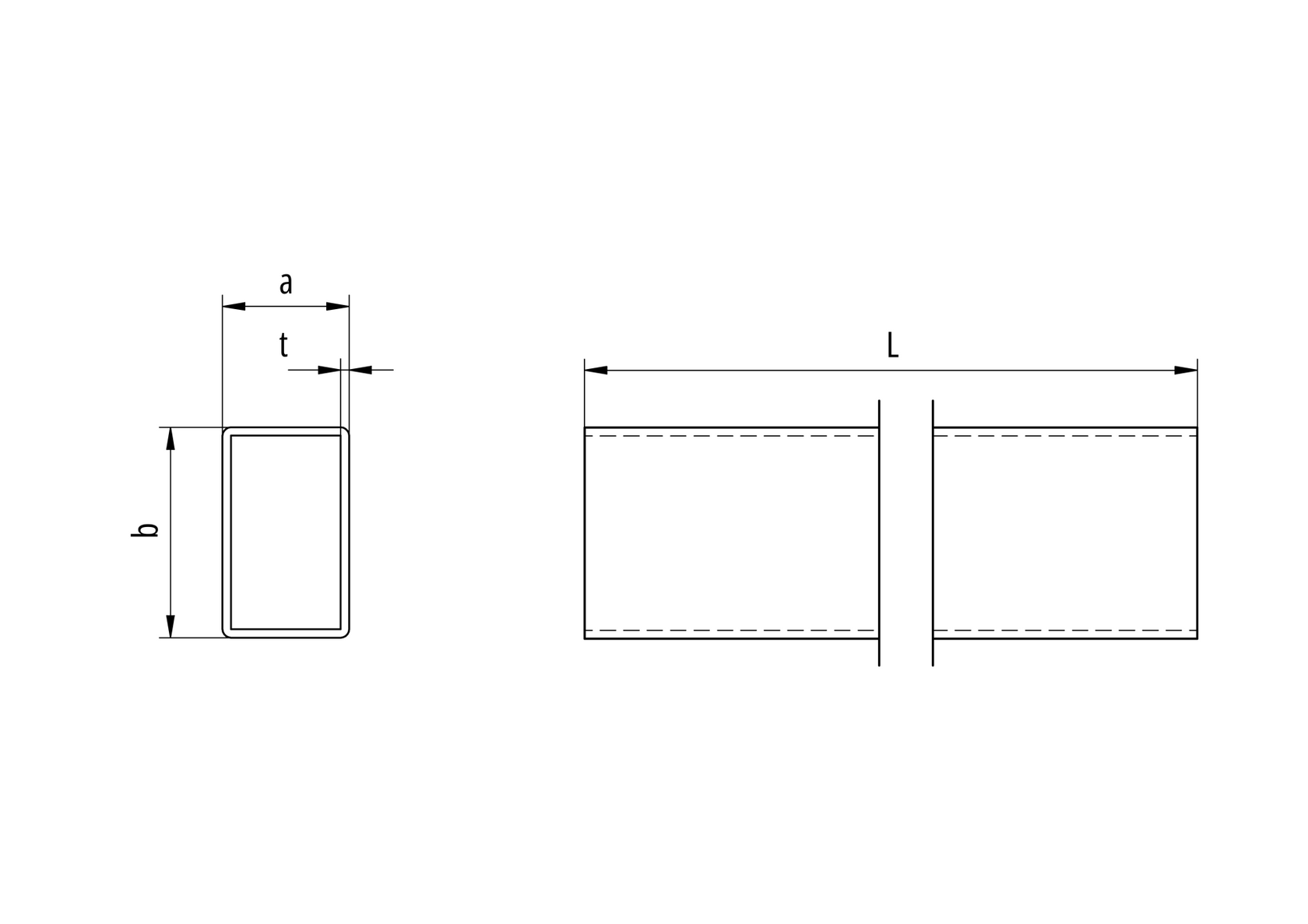 Téglalap alakú alumínium profil