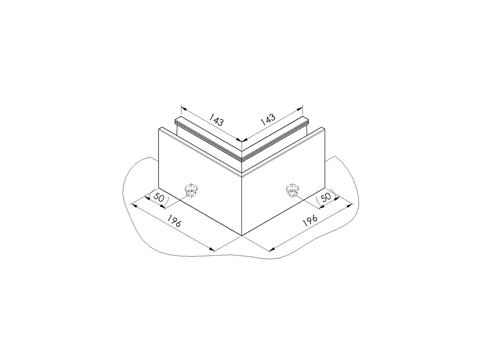 Alumínium profil- belső sarok